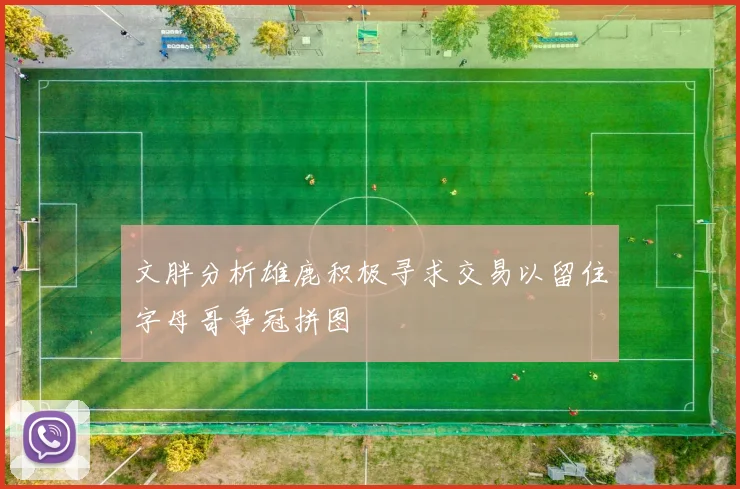 文胖分析雄鹿积极寻求交易以留住字母哥争冠拼图